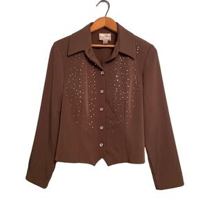 Vintage Joseph Ribkoff Jewelled Olive Green Blazer Size 12